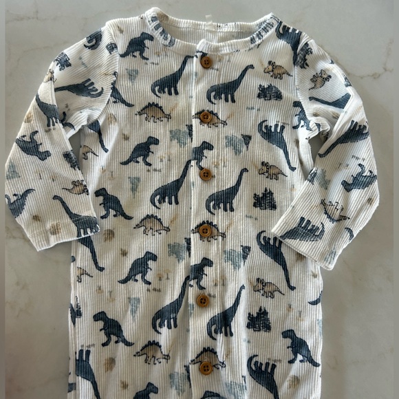 Kyle& Deena‎ Dinosaur Infant /Baby Boys Button Up/ Ribbed Sleeper Size 6/9Months - Picture 1 of 5
